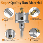 4-3/4" TCT Hole Saws for Hard Metal, Heavy Duty 120mm Tungsten Carbide Tipped Hole Cutters Set with Spring-Loaded Pilot Drill Bits for Stainless Steel, Metal, Iron, and Plastic.