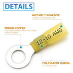 600Pcs Heat Shrink Wire Connectors Electrical Kit - Oiojuct Marine Automotive Crimp Terminals Assortment, Waterproof Ring Fork Spade Electrical Butt Connector