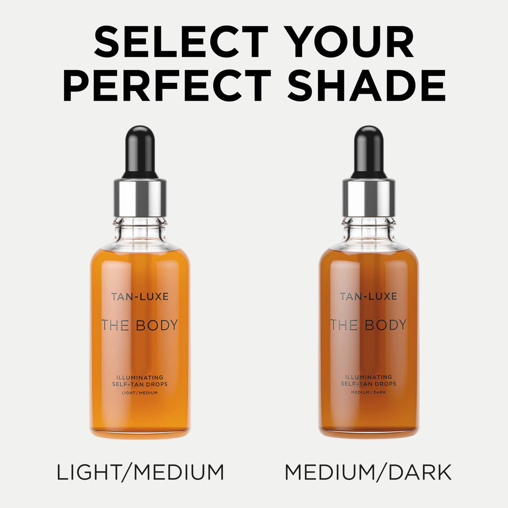 Tan-Luxe The Body, Illuminating Self Tan Drops, Custom Body Tanner, Skin Firming, Natural Looking Tan, Mix with Body Lotion, Cruelty-Free, 1.69 fl. oz