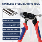 iCrimp One-Handed Stainless Steel Zip Tie Gun with 100pcs 11.8" Metal Cable Ties and Release Tool, WCT-319