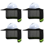 LIZMOF Hard Hat Sun Shade, High Visibility Sun Visor Neck Shade with Reflective Strip, Hard Hat Accessories, Full Brim, Man& Woman (Hard Hat Not Included), Black, 4 Pack