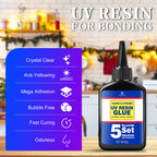 UV Resin White, Crystal Clear Hard UV Glue for Jewelry Making & DIY Crafts – Solar Cure Epoxy Kit, Low Odor, Sunlight & UV Lamp Activated (120G)