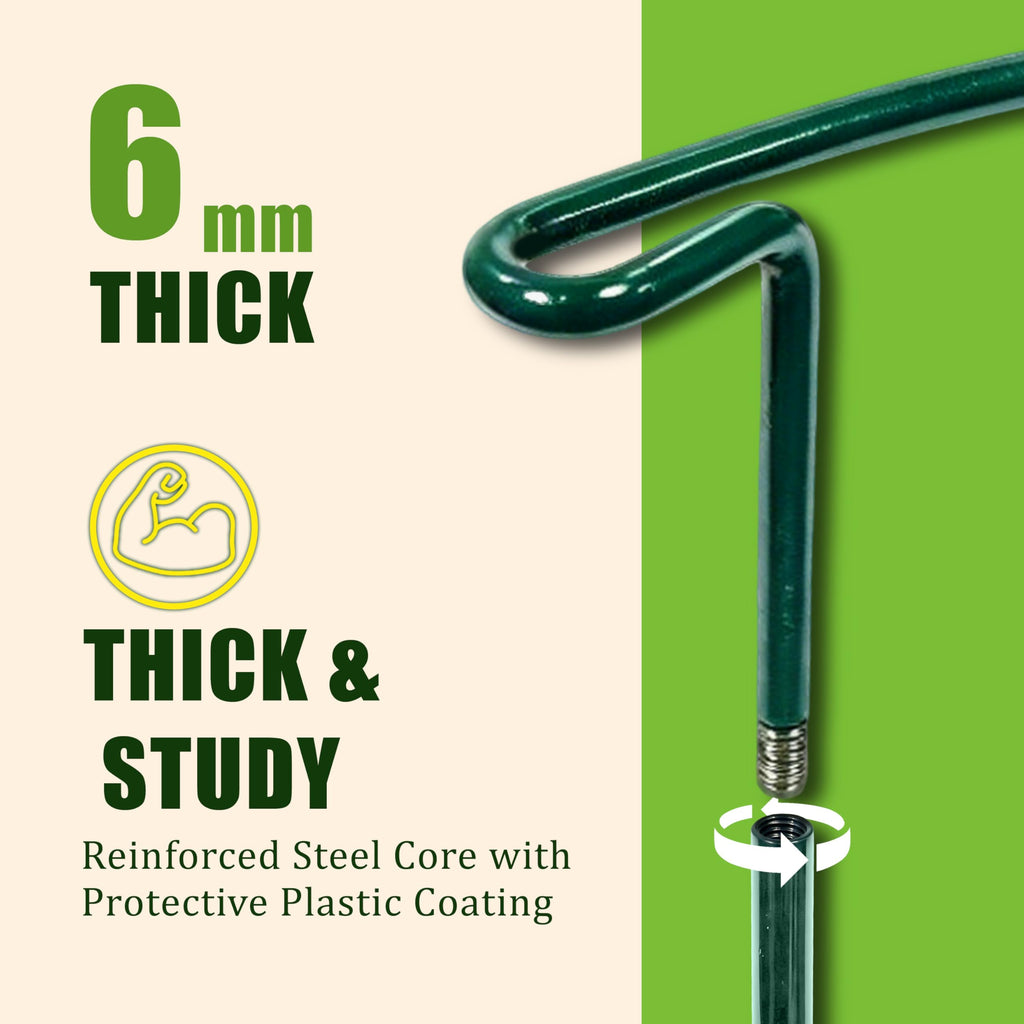 6-Pack Garden Plant Support Cages,14"Diax32"H Heavy Duty Interlinked Half Round Peony Support Rings,Metal Plant Support Stakes for Peony,Tomato,Hydrangea,Rose,Indoor & Outdoor Garden Plant Supports