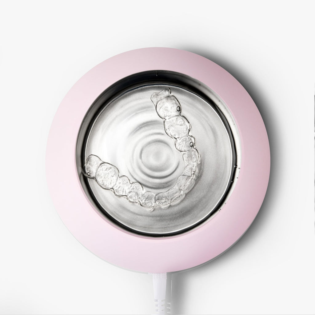 Zima Dental Pod | Rose Pink | Ultrasonic Retainer Cleaner Machine | Aligner, Nightguard, Mouth Guard, Denture Cleaner | Oral Dental Care FSA HSA Approved