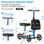 Knee Scooter，Knee Scooter for Adults for Foot Surgery，Knee Walker for Foot Injuries Compact Crutch Alternative with Dual Braking System (Blue)