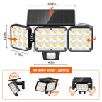 WdtPro Solar Lights Outdoor Waterproof 1 Pack, 3500LM Super Bright Motion Sensor Solar Powered LED Flood Lights, Upgrade Glass Panel, Solar Security Light Spotlights for Outside Yard