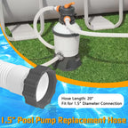 Boltigen 1.5'' Diameter Pool Sand Filter Pump Hose, 20inch Pool Pump Replacement Hose for Above Ground Pools, 2PCS Flexible Water Pool Hose Set for Filter Pump and Saltwater Systems, White