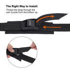 Ayaport Lashing Straps Car Roof Rack Straps Cam Buckle Tie Down Strap for Kayak, SUP, Canoe, Surfboard Packing Black 4 Pack