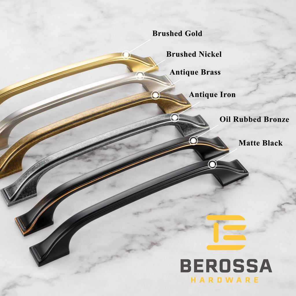 BEROSSA 10 Pack Brushed Nickel Cabinet Pulls 3 Inch Satin Nickel Cabinet Handles Nickel Hardware for Kitchen Cabinets 8222 Drawers Bedroom Dresser Bathroom Vanity Cupboard