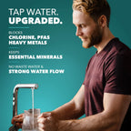 CuZn Under Sink Water Filter for Sink Faucet, 5 Year Filter Life, NSF/ANSI 42 & 372 Certified, Reduces PFAs, PFOS, Lead, Chlorine, Inline Faucet Connection, Improves Tap Water Taste