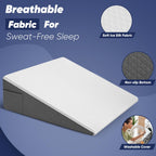Vimoli Bed Wedge Pillow for Sleeping & Resting, 8 inch Incline Pillow Wedge for Adults Seniors, Back Support and Leg Elevation, Cooling Memory Foam Top, Ideal for Couch, Bedroom & Living Room