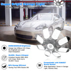 POLARPRA Led Garage Light - 20000LM Super Bright 6500K Garage Lights Ceiling Led w/ 8 Adjustable Panels Garage Shop Light Compatible for E26/E27 Socket Applicable for Workshop Barn Warehouse Attic