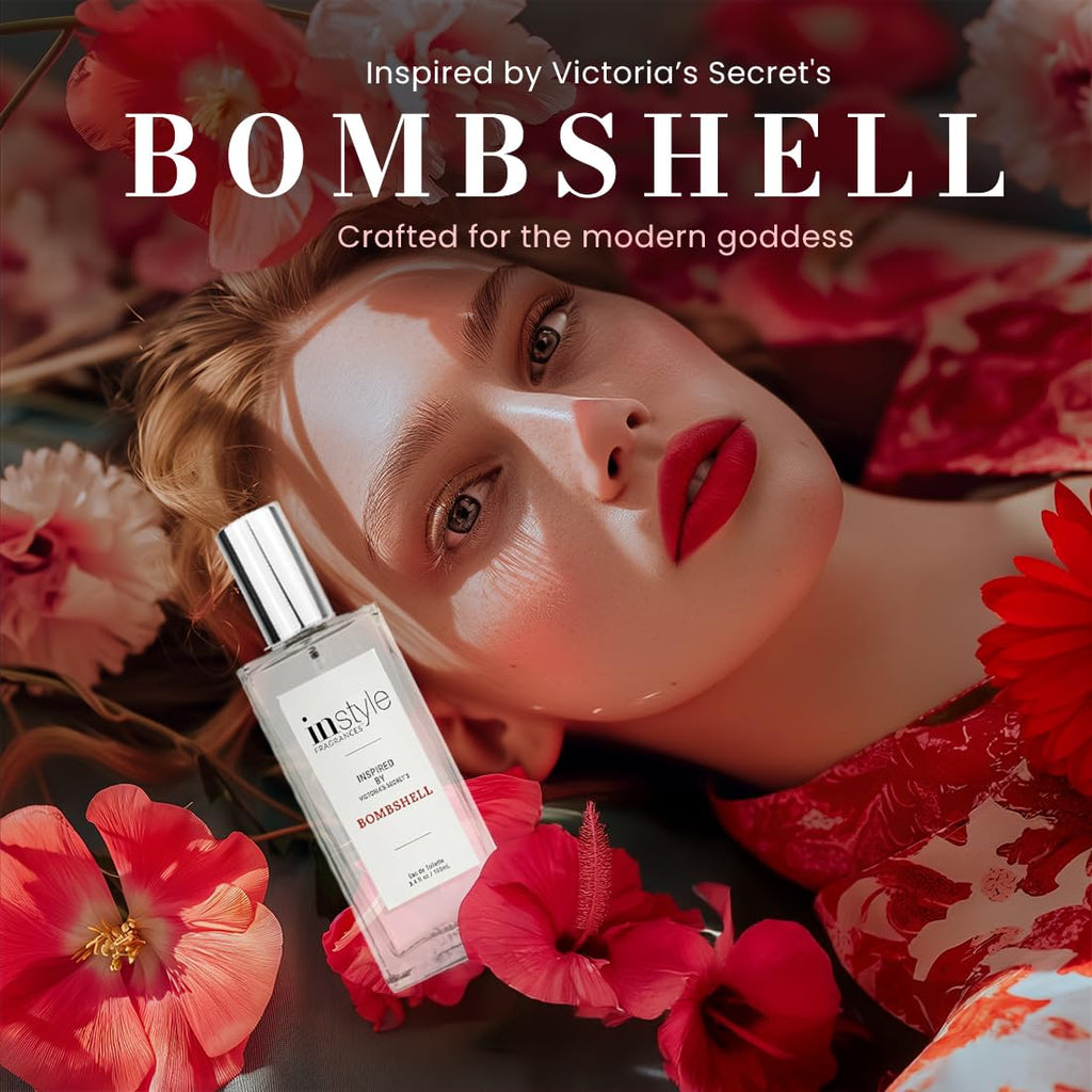 Instyle Fragrances, Inspired by Victoria's Secret's Bombshell, Women���s Eau de Toilette, CLEAN, Vegan, Paraben-Free, Never Tested on Animals, 3.4 Fluid Ounces