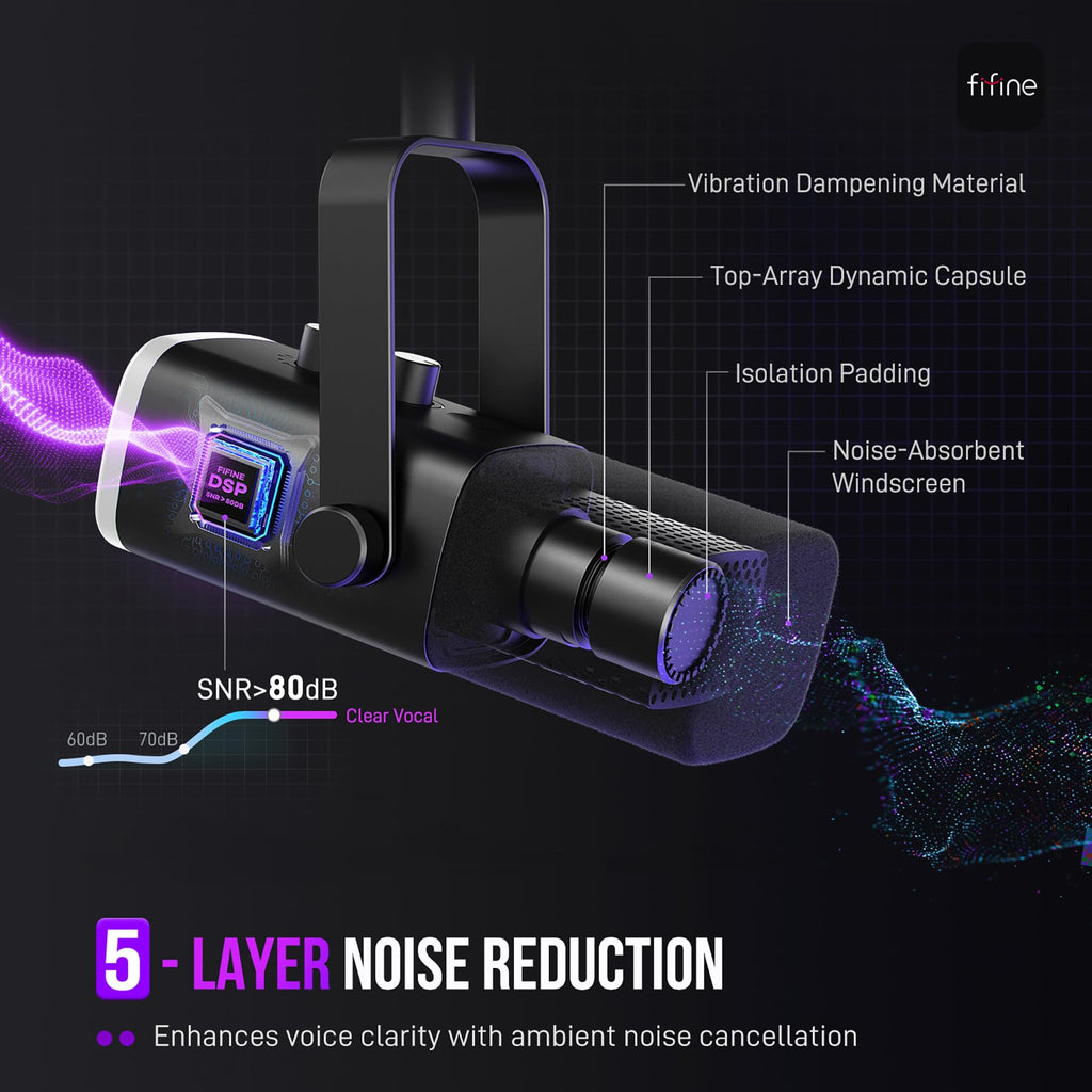 FIFINE AmpliGame AM8T XLR/USB Gaming Microphone Set, Dynamic PC Mic