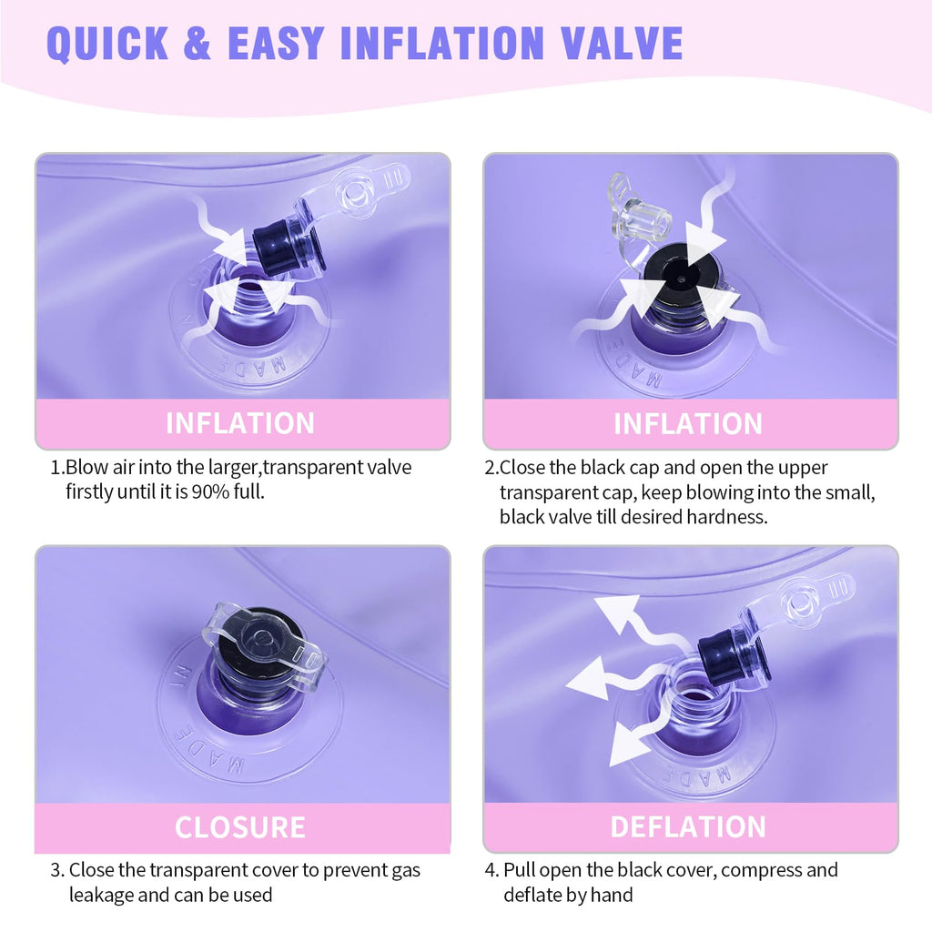 Cehim Inflatable Shampoo Basin - Portable Shampoo Bowl, Hair Washing Basin for Bedridden, Disabled,Injured, Hair Wash Tub for Dreadlocks and at Home Sink Washing (Light purple)