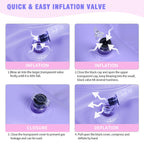 Cehim Inflatable Shampoo Basin - Portable Shampoo Bowl, Hair Washing Basin for Bedridden, Disabled,Injured, Hair Wash Tub for Dreadlocks and at Home Sink Washing (Light purple)