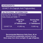 Ketosource Premium Pure C8 MCT Oil | Boosts Ketones 3X More Than Other MCTs | Highest 99.8% Purity | Supports Keto Nutrition & Fasting | BPA-Free Bottle (17.6oz) | Vegan Friendly & Gluten Free