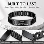 JUBOPE Custom Engraved Bracelets for Men,Adjustable Waterproof