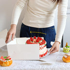 Moretoes 24 Pack Cake Boxes, 10x10x5 Inches with Cake Boards Tall White Square Bakery Boxes Cajas Pasteles for Cakes, Valentine's Day, Mother's Day, Birthday, Wedding, Party, Graduation