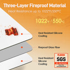 Amerbro Heat Resistant Mats for Countertop - Fireproof 16x24 in Heat Resistant Mats for Air Fryer - Kitchen Countertop Protector Hot Pad for Air Fryer, Coffee Maker, Stand Mixer, Oven 2PCS - White