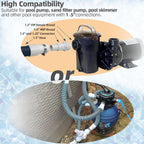 1.5" 6ft Pool Filter Pump Hose Kit for Above Ground Swimming Pools Vacuum Skimmer 1 1/2" Hose Replacement & 1 1/2 to 1 1/4 Pool Hose Adapter Fittings - 2 Pool Hoses, 2 Adapters, 4 Clamps, 2 PTFE Tapes