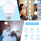Dekang 8 Pack LED Globe Light Bulbs 5000K Daylight E26 Base 60W Equivalent