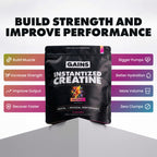 Gains in Bulk Instantized Creatine Monohydrate for Men & Women, Soluble Pre Workout Powder, Supports Muscle Building, Strength and Performance, Bodybuilding Supplements, Sour Gummy, 30 Servings