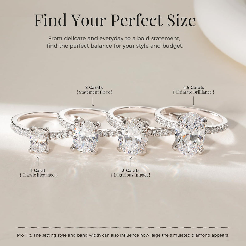 EAMTI 925 Sterling Silver Engagement Rings for Women Oval Cut Size 7