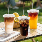 Clawsoff 500 Pack 20 oz Disposable Clear Plastic Cups with Lids and Straws, Leak-Proof Sturdy Cold Drink Cups for Iced Coffee, Smoothies, Juice, Parties & Business