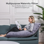 Momcozy Pregnancy Pillow for Sleeping - U Shaped Full Body Maternity Pillow