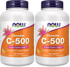 NOW Supplements, Vitamin C-500, Antioxidant Protection*, Orange Juice Flavor, 100 Chewable Lozenges (Pack of 2)