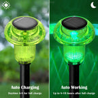 Priddop Solar Lights Outdoor Pathway Waterproof 8 Pack Green LED Green Stake Acrylic Mushroom Decorative Garden Lights for Yard Landscape Patio Outside Decorations