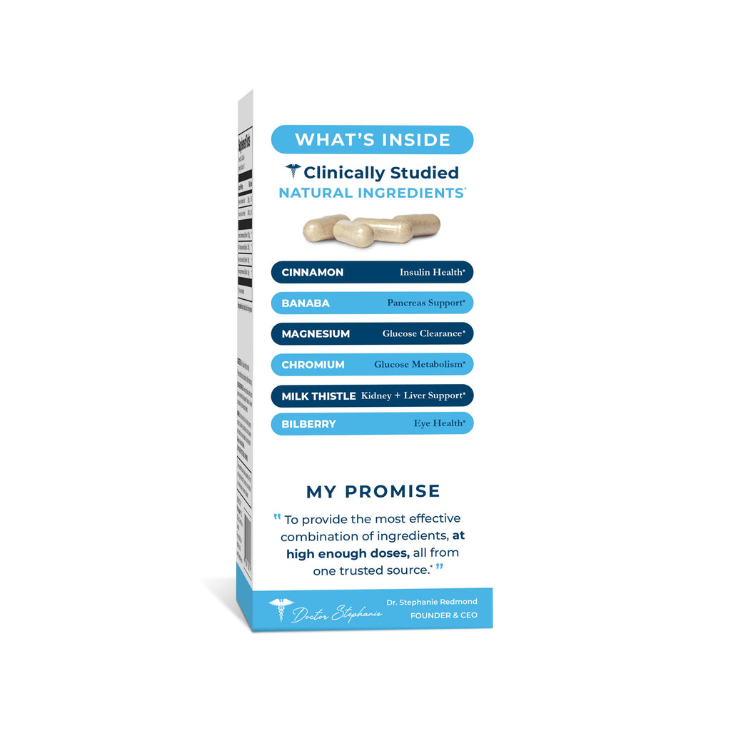 Pharmaganics Blood Sugar 24 Hour - 6 in 1 Formula with Cinnamon, Banaba, Chromium, Milk Thistle, & More - Once Daily Supplement