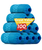 Shoe Covers Disposable for Indoor - 100 Pack Recyclable Blue Shoe Covers, Disposable Shoe Covers Non-slip Boot Covers Fits Up To 11 US Men and 12 US Women