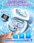 2025 Upgraded Ultrasonic Contact Lens Cleaner【50KHz Germany Super Motor】【Top1 Intelligent Chip-Smart Modes】 Gentle Cleaning & 99% Brightness, Portable Contact Lens Care Tools Home Travel (Blue)