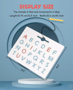 GAMENOTE Double Sided Magnetic Letter Board - 2 in 1 Alphabet Magnets Tracing Board for Toddlers ABC Letters Uppercase & Lowercase Practicing Learning Education Toys