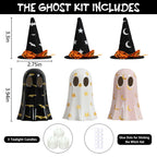 DAZONGE Set of 3 Halloween Ceramic Ghost Halloween Decorations Indoor