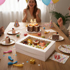 Moretoes 40pcs 14x10x4in Quarter Sheet Cake Boxes, Bakery Boxes with Window