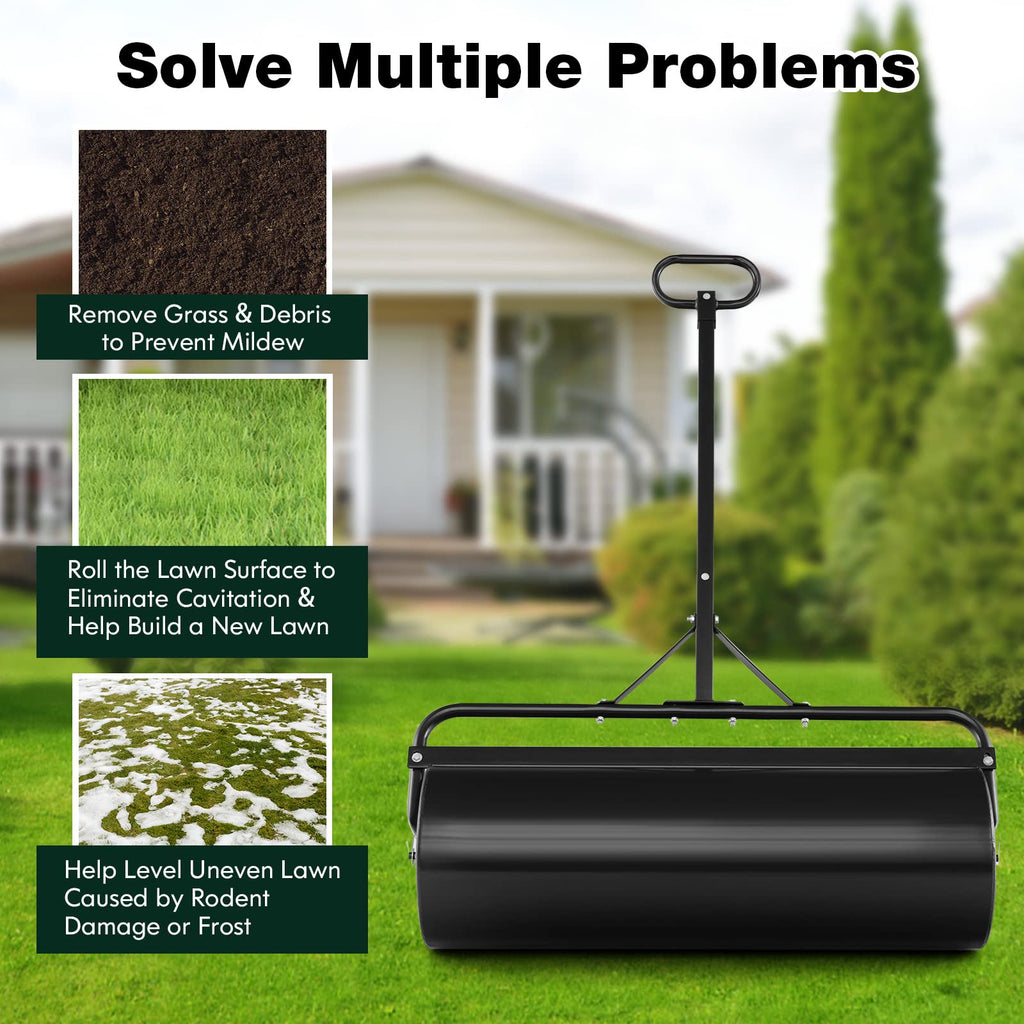 IRONMAX 30 Gallons/113 L Manual Lawn Roller, Water & Sand Fillable, Black