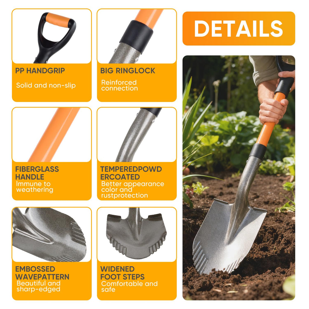 28 inches Small Shovel Garden Shovel with D-Handle