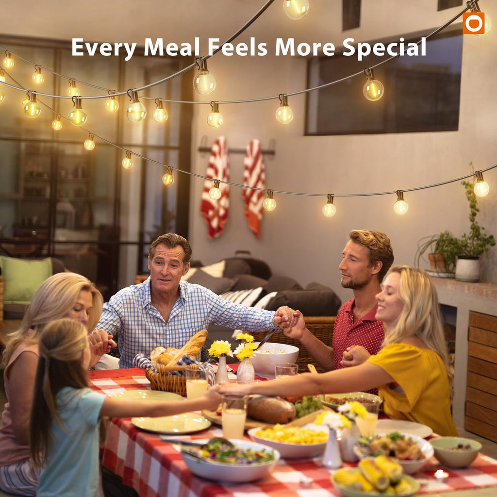 addlon Outdoor String Lights 48FT, LED Shatterproof Bulbs, Dimmable Patio Lights Waterproof, Hanging Outside Lighting for Backyard, Garden, Deck, Balcony, Porch, Café, Decor