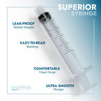 BH Supplies 60ml Luer Lock Tip Syringes (No Needle) - Sterile, Individually Wrapped - 50 Syringes