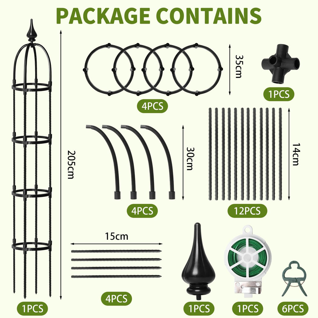 SDLDEER 1 Pcs 6.7FT Garden Obelisk Trellis Climbing Plant Support