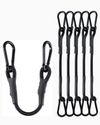 8 Inch Short Small Carabiner Bungee Cord with 190 Lbs Max Break Strength, 8 Pcs Black Mini UV Resistant Bungee Straps with Upgraded Carabiner Hooks, Great for Cargo, Bike, Kayak Boat, Luggage, etc