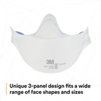 3M Aura Particulate Respirator 9205+, N95, Pack of 20 Disposable Respirators, Individually Wrapped, 3 Panel Flat Fold Design Allows for Facial Movements, Comfortable, NIOSH Approved, Smoke