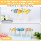 35-Hole Blue Cake Pop Stand with 100 Sticks, 100 Bags & 100 Gold Ties
