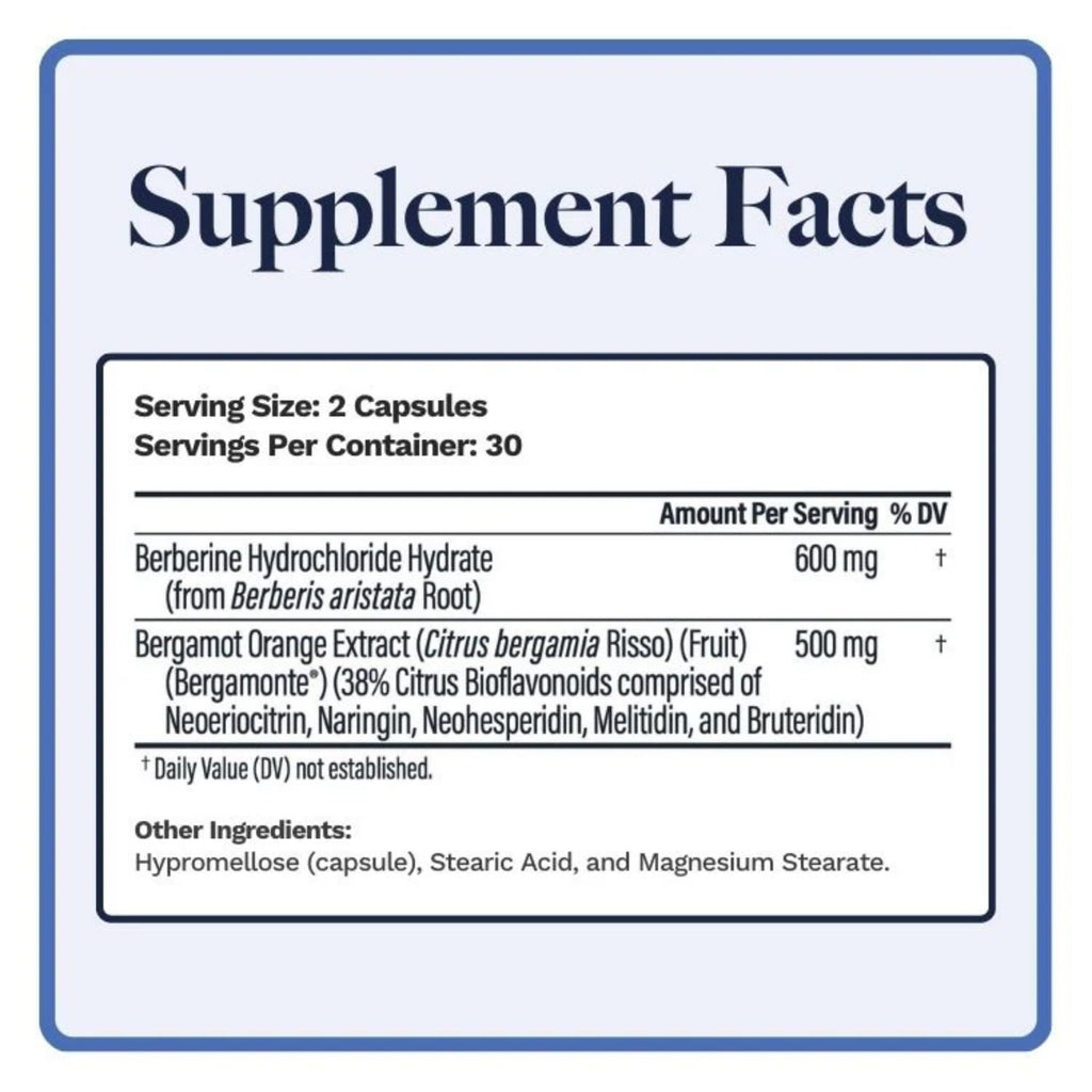 Utzy Naturals Berbercol | 500mg Citrus Bergamot (as Bergamonte) & Berberine | Naturally Supports Heart Health and More | 60 Capsules