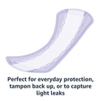 Amazon Basics Daily Pantiliner, Regular Length, Thin Absorbent Feminine Pads for Women, Unscented, 50 Count (Previously Solimo)