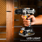 Power Drill Cordless: DEKOPRO Cordless Drill 20V Electric Power Drills Set Tool Drills Cord-less Set with Battery and Charger
