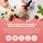 Saffron Supplements for Kids & Adults – Made with Pure Saffron Extract – Vegan, Fast Absorbing – Mix with Drinks – Supports Eye Health, Emotional Balance and Antioxidant Level Boost (Strawberry, 60mL)